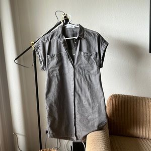 Everlane grey button up dress
